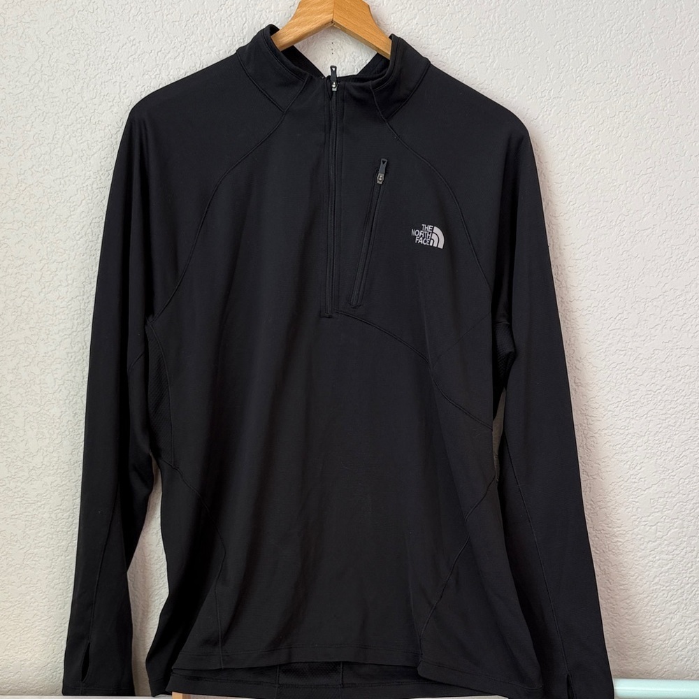 The North Face Mens Performance Quarter Zip Sweater Athletic Black size XLarge